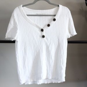 American eagle outfitters white knit\ripped top, size XL
